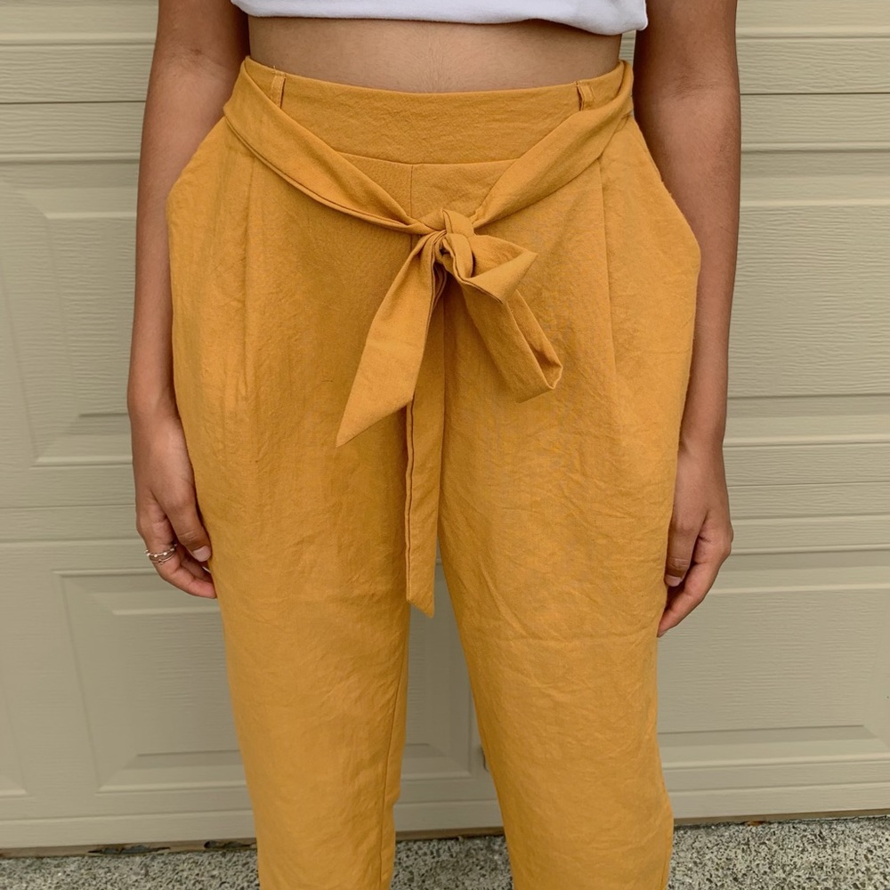 Mustard high waisted pants